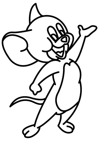 Chibi Jerry Mouse Coloring Page